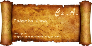 Császka Anna névjegykártya