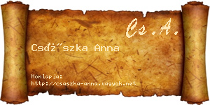 Császka Anna névjegykártya