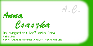 anna csaszka business card